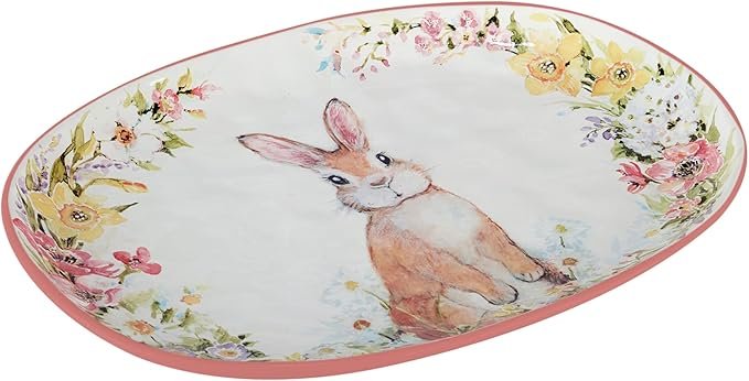 Certified International Easter Garden Oval Platter, 17" X 12.5", Multicolored